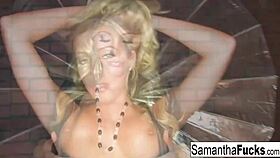 Samantha Teases with Her Big Tits and Blonde Ass in Solo Nude Play