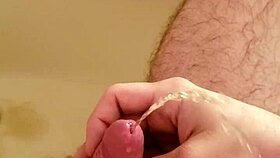Golden Shower with Small 18+ Cock, Old Man, Shaved and Hairless
