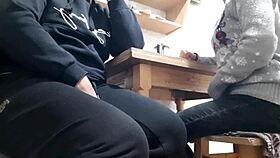 we had a strong desire for intimacy, leading to mutual masturbation and orgasm in the kitchen