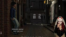 Gamer Girl with Big Tits Plays Porn Game in Public Latex Outfit