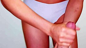 Skinny Girl Rubs Cock on Tight Pussy POV