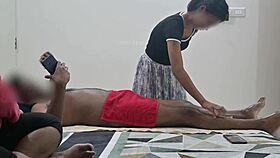 Flashing My Dick to the Massage Girl Right in Front of My Wife!