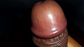 Black Cock Cums In Handjob Session