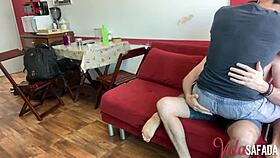 feeling the heat in this bisexual threesome with latina brunette and big cock