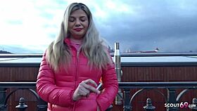 german scout picks up french curvy teen bella for a real street casting fuck