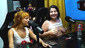 flora vip ficou tão a vontade no podcast que tirou os peitos pra fora o ruan mostrou o pau pra ela - podcast pópum no barraco, brazilian dirty talk outdoor bbw casting first time tits interview fat public