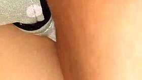 The bold husband ejaculates intensely into his wife's pussy, engaging in sexy sex with deep penetration and climax.