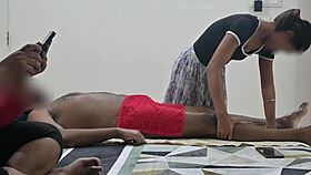 Flashing My Dick to the Massage Girl Right in Front of My Wife!