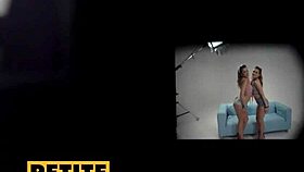 Pov fantasy anal threeway with petite 18+ pin up models