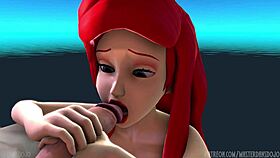 Watch the Little Mermaid Get a Blowjob and Cumshot in This Erotic Hentai Adventure!