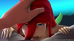 Watch the Little Mermaid Get a Blowjob and Cumshot in This Erotic Hentai Adventure!