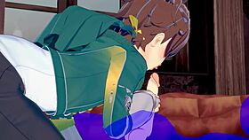 i love this konosuba yaoi where kazuma gets a blowjob with cum in his mouth, japanese asian manga anime game porn gay