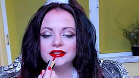 red lips fetish babe for holiday celebration