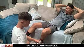 Stepson Massages Stepdad’s Sensitive Spots With Kendrick Thomas And James Keresford.