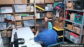 Hottie Redhead Thief Caught and Punished in Office. Teen 18+ Robbers!