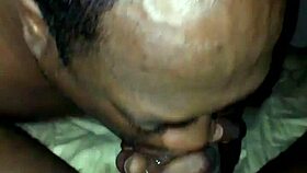 I crave watching this big black dick blowjob with cum