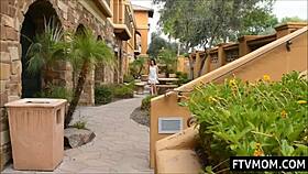 Milf Rubs Pussy Publicly in Panties – Can You Handle the Flashing?