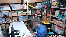 Hottie Redhead Thief Caught and Punished in Office. Teen 18+ Robbers!