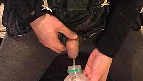 golden shower flows in a dirty old drunk scene