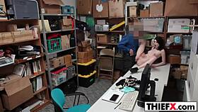 lp office punishes cute thief with quick blowjob in garage