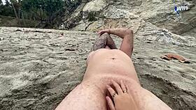 sara blonde has public sex and blowjob on a hot colombian beach trip