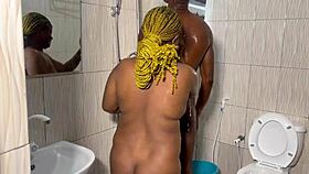 after a nice hand job he fucked her huge tits until he had his cum allover her body