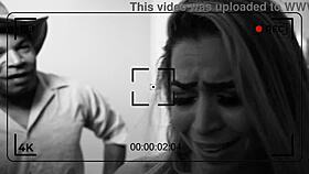 Wow, behind the scenes, blonde gets anal fucked by two guys!