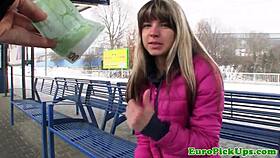 emotional brunette teen slut swallows cum in public pov blowjob