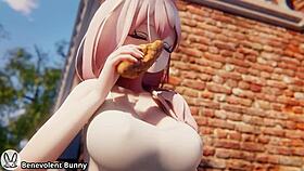 Benevolent bunny expands her big ass in cartoon fun.