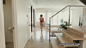 Watch me gag on this pool guy's cock