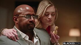 Amber, that blonde baddie, charges with deepthroat and riding a monster cock