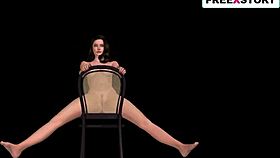 Animated 3D Cartoon Girl Poses Intensely In Multiple Positions