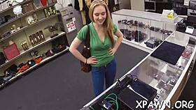 lovely doxy blows cock in shop 😈