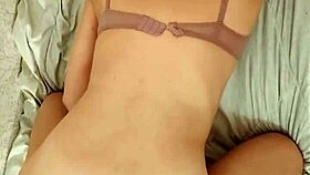 Brunette mother-in-law masturbates doggystyle homemade