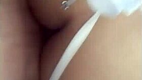 Delicious wife enjoys kitchen time