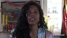 Sweet Ebony Amateur Masturbates Outside