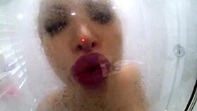 nikki benz SOAPS UP her BIG TITS in the shower