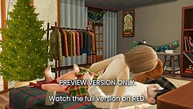 under the mistletoe, 3d hentai characters kiss sensually