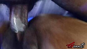 Intriguing close up of girlfriend's wet spacious pussy during sex