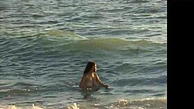 Naked Girl On The Public Beach