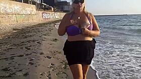hot milf masturbating on beach so horny outside