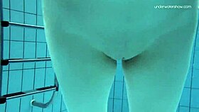 hey, check lada poleshuk showing big tits underwater with short hair!