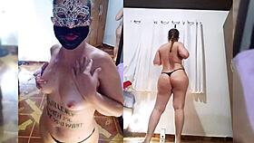 Mirella Delic performs a personalized striptease, ripping her clothes off