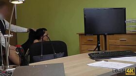 Loan4K Agent Boldly Fucks Brunette Hottie For Office Credit