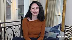 Joana's First Solo Fingering Session in Front of Camera Leads to Intense Orgasm