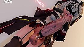 naughty futa girl gets FUCKED DOGGYSTYLE and CUMS hard in hentai