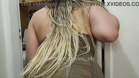 i got caught by aunt suzie masturbating and she couldn't resist so i fucked her hard in red sheer lingerie