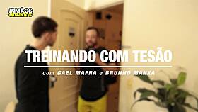 Dude, this naughty client banged his personal trainer during gym workout preview!