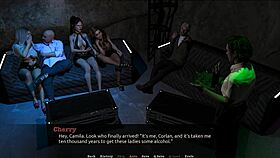 Group blowjob with big tits and shaved pussy