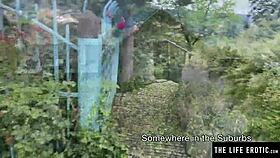 she wears a collar and handcuffs, enhancing her masturbatory bliss with toys and fingering